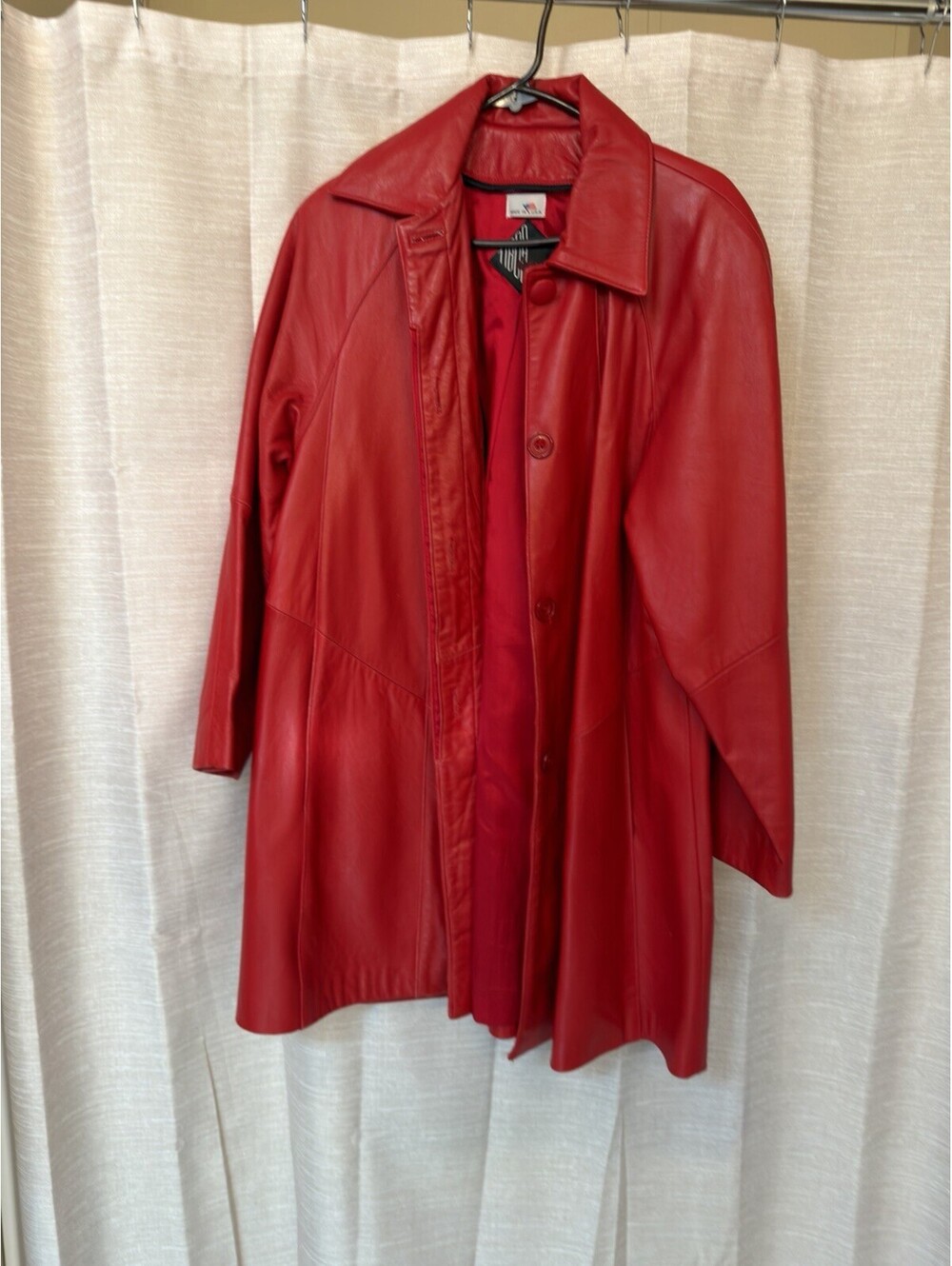 Vintage Tibor Leather Jacket  Red Size  M Buttery Soft Leather 3/4” long